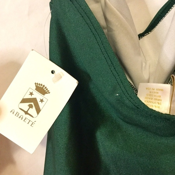 ABAETE PINUP BATHING SUIT ONE PIECE VINTAGE STYLE Y2K SWIMSUIT GREEN BODYSUIT - Picture 4 of 11